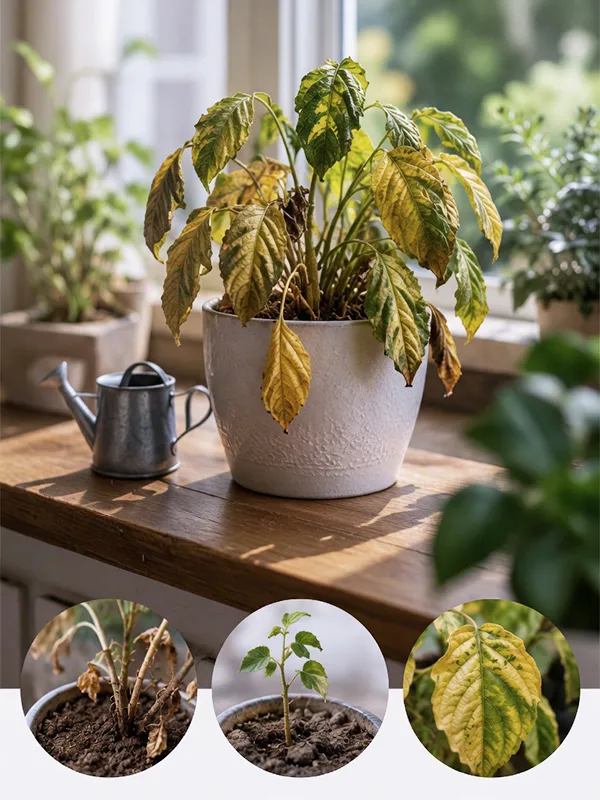 Dry struggling plant